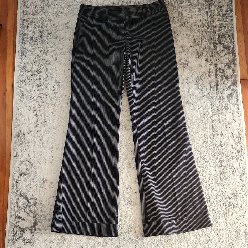 Tracy Evans Black and White Striped Flare Pants